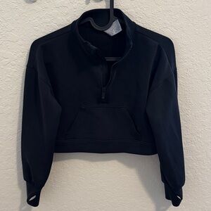 All in Motion Black Quarter-Zip Girls Sweatshirt